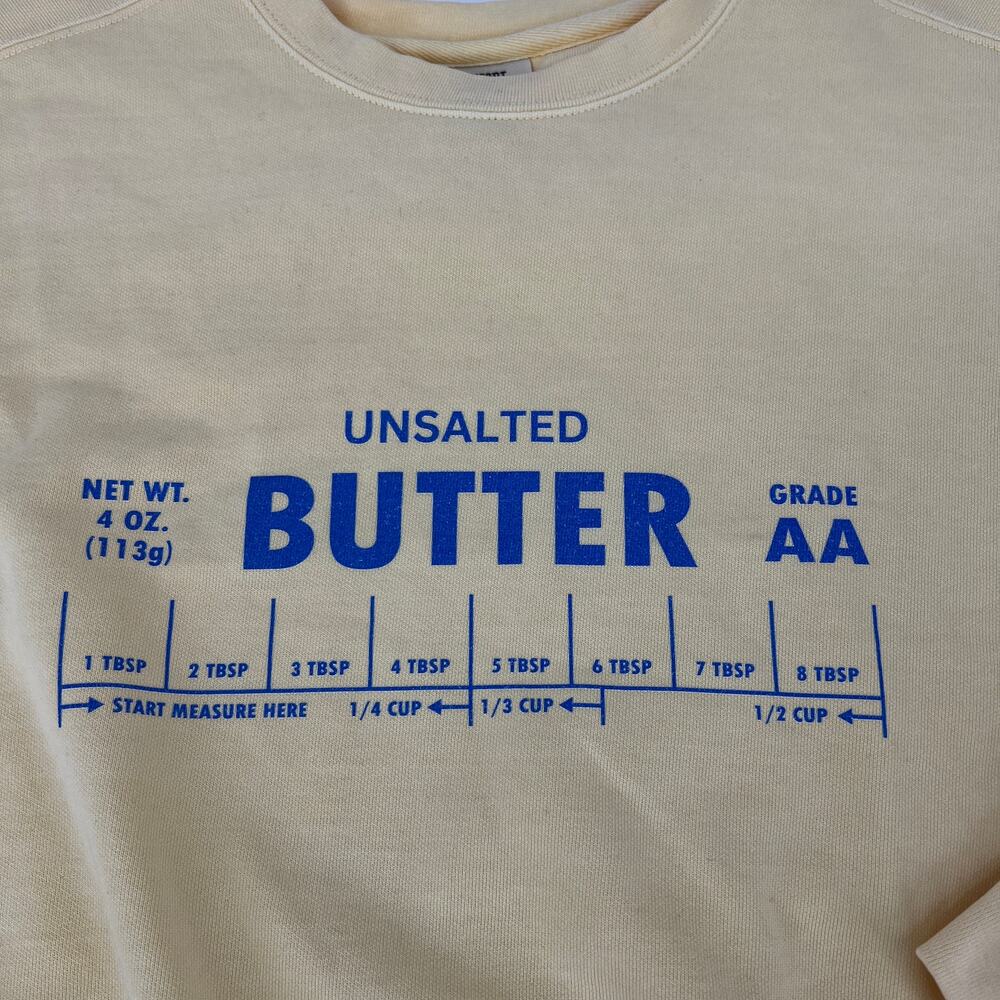 Comfort Colors "Unsalted Butter" Yellow Sweatshirt Cotton Blend Size M Preowned - Picture 3 of 7